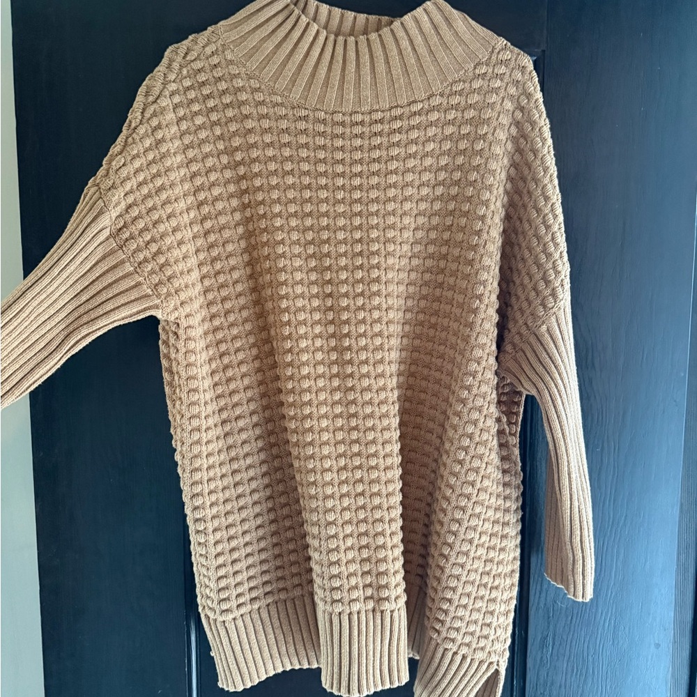 French Connection Oversized Brown Tan Knit Sweater
